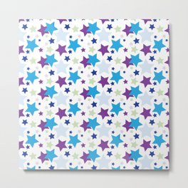 Stars Metal Print | Starsart, Starsprint, Colouredstars, Bluestars, Lightbluestars, Coloredstars, Surfacepattern, Graphicdesign, Colourfulstars, Starspattern 