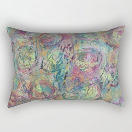 Abstract Roses In Mixed Media Rectangular Pillow