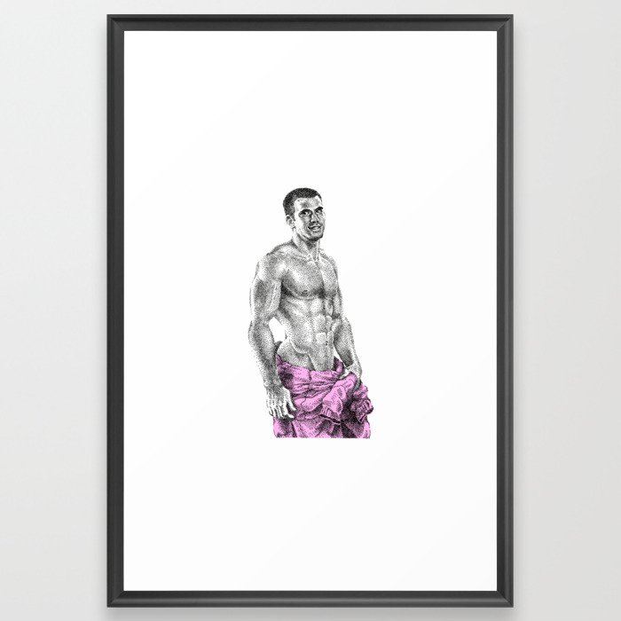 Chris Pink Coat - Gay Awakenings - NOODDOODs Framed Art Print