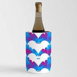 White Bats And Bows Blue Pink Wine Chiller