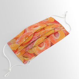 Sour Peach Slices and Rings Candy Photograph Face Mask