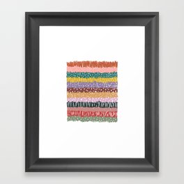 Striped Scribble Pattern Framed Art Print