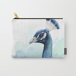 Peacock Watercolor Exotic Bird Animals Carry-All Pouch | Watercolorpeacock, Peacockwatercolor, Peacockpainting, Mixed Media, Peacockportrait, Painting, Abstract, Illustration, Exoticbird, Peacockart 