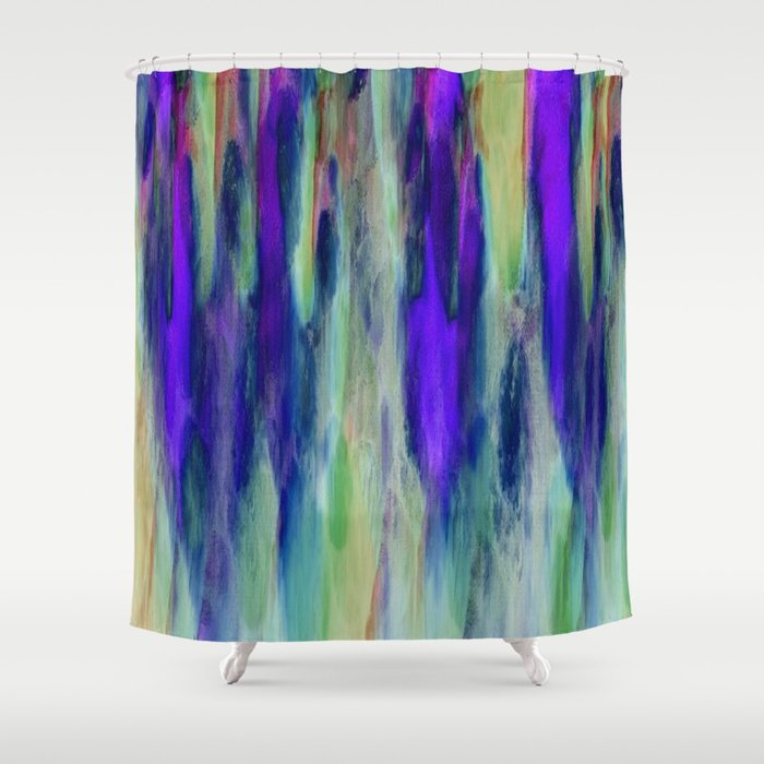 The Cavern in Shades of Purple and Green Shower Curtain