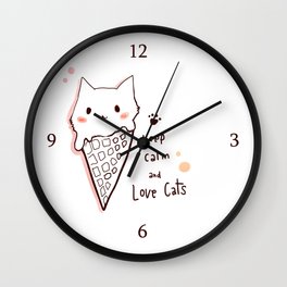 Keep calm and love cats *MeowCollection* Wall Clock | Animal, Painting, Children 