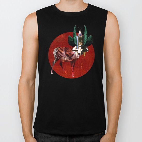 SpaceHeadDeer 3 Biker Tank