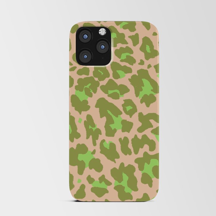 Leopard Print \\\ Muted Green, Neon Green, Blush Beige iPhone Card Case