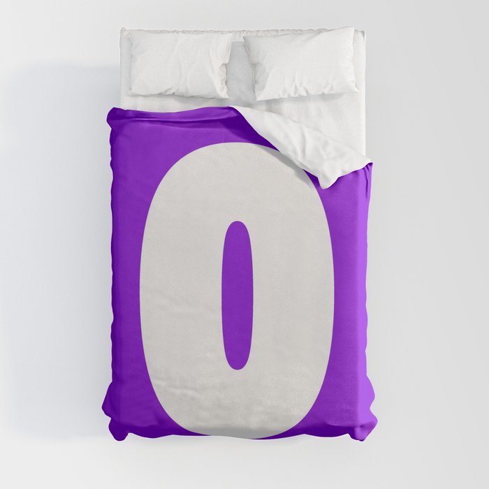 0 (White & Violet Number) Duvet Cover