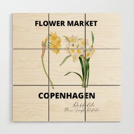 Vintage Flower Market Copenhagen ,Daffodils Wood Wall Art