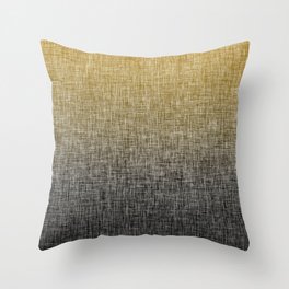 Ombre Yellow Grey Abstract Crosshatch Pattern Throw Pillow