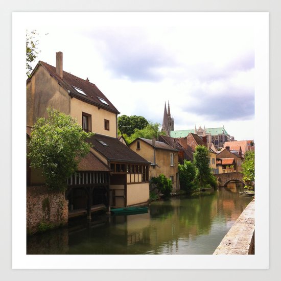 Chartres Canal, France Art Print