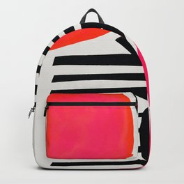 Sunset Shadows Backpack | Colourful, Graphicdesign, Black, Red, Shadow, Gallerywall, Retro, Summer, Mid Century, Pink 