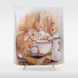Rabbit group - Beatrix Potter Shower Curtain