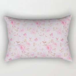 Modern Vintage Blush Pink  Romantic Floral Pattern Rectangular Pillow