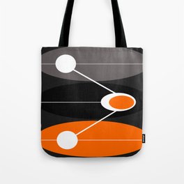 Orange, black, and gray Mid Century Modern Print Tote Bag