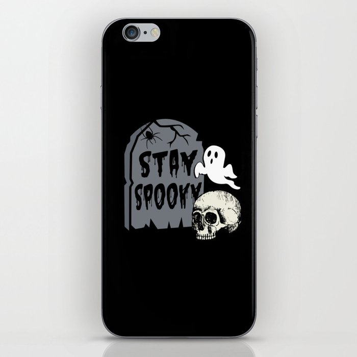 Halloween tombstonbe with ghosts spooky iPhone Skin