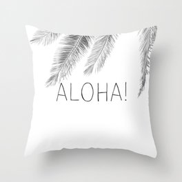Aloha Palm Tree Throw Pillow
