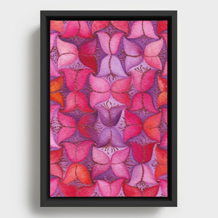 Pink and Purple Tulips Framed Canvas