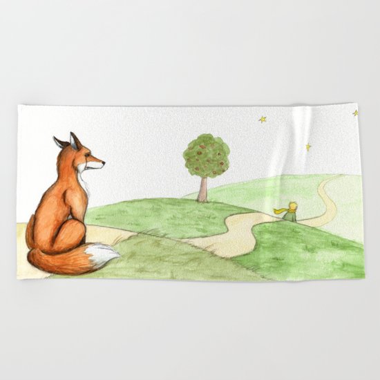 The little Prince and the Fox Beach Towel