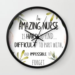 Amazing Nurse Appreciation Thank you Note Wall Clock