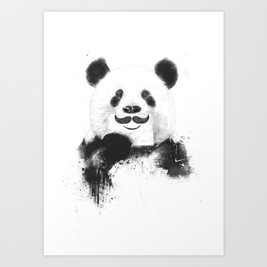 Funny panda Art Print