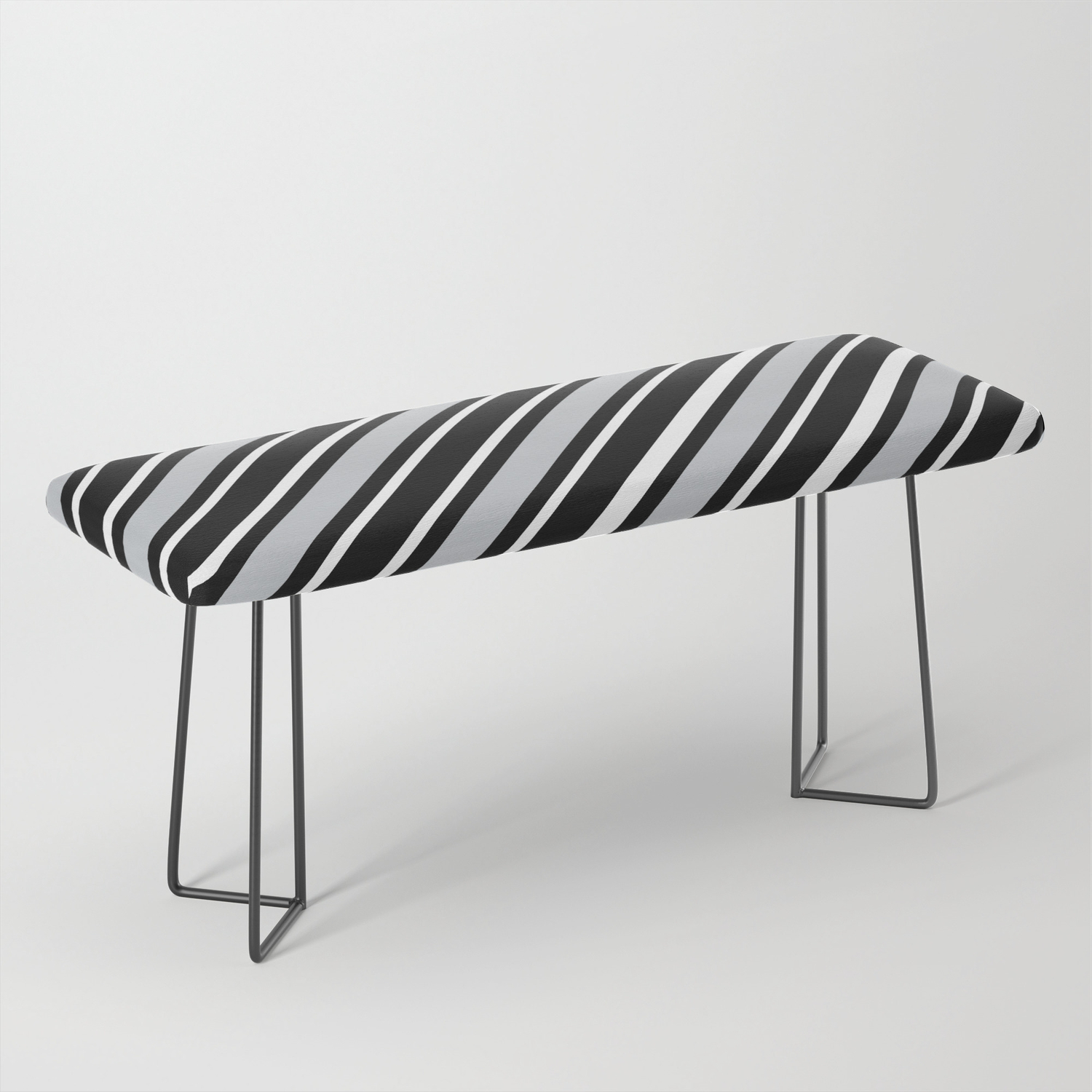 Team Colors 1 Black And Gray Diagonal Stripe Bench By
