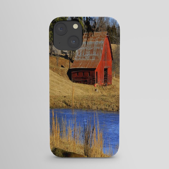 Country Red Barn, and Cobalt Blue Water iPhone Case