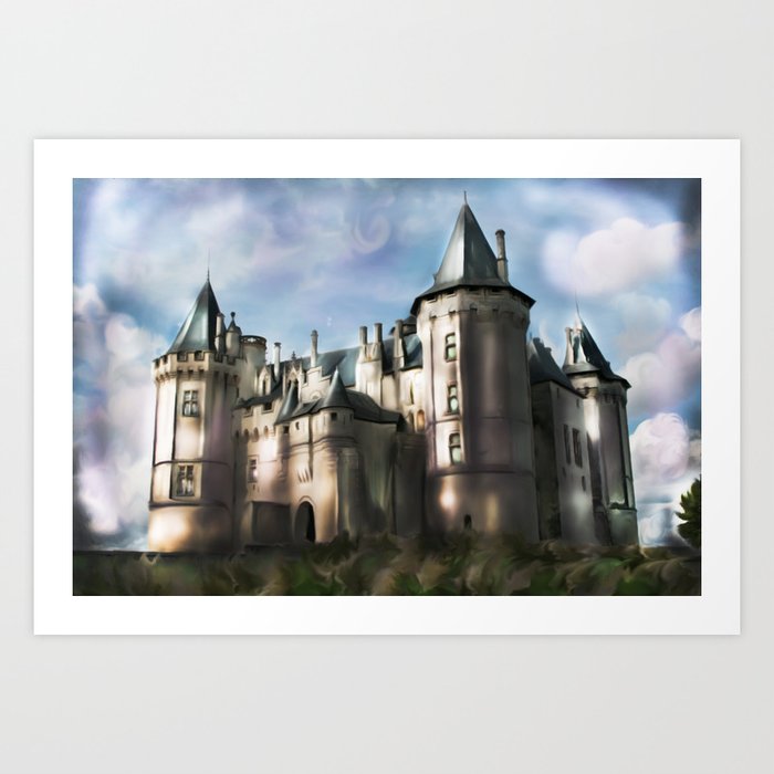 Chateau De Saumur France Castle Loire Aquarelle Art Print By Tayatamelie Society6