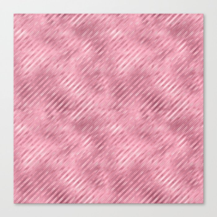 Luxury Pink Metallic Stripes Pattern Canvas Print