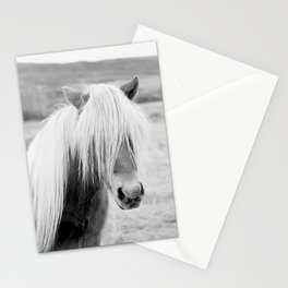 Icelandic Horse in Black and White Stationery Cards