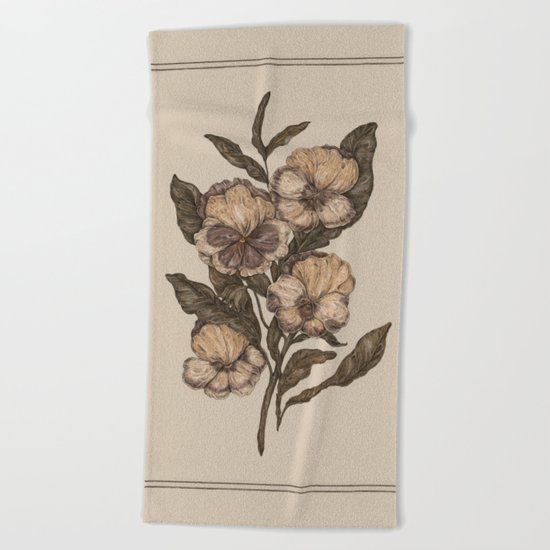 Pansy Beach Towel
