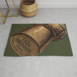 Vintage French Champagne Ad Rug