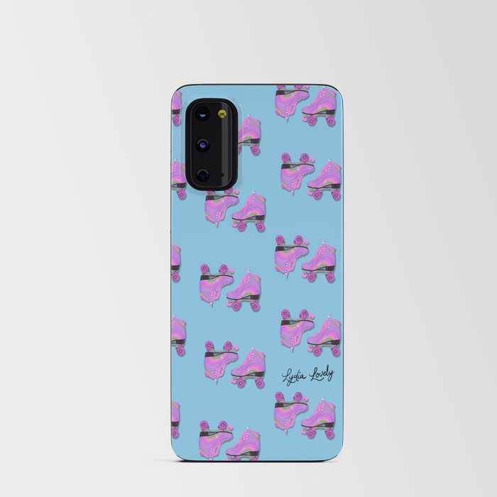 Roller skates purple- blue background Android Card Case