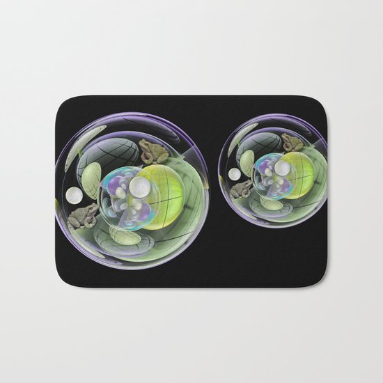 Froggies in a water bubble Bath Mat