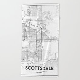 Minimal City Maps - Map Of Scottsdale, Arizona, United States Beach Towel