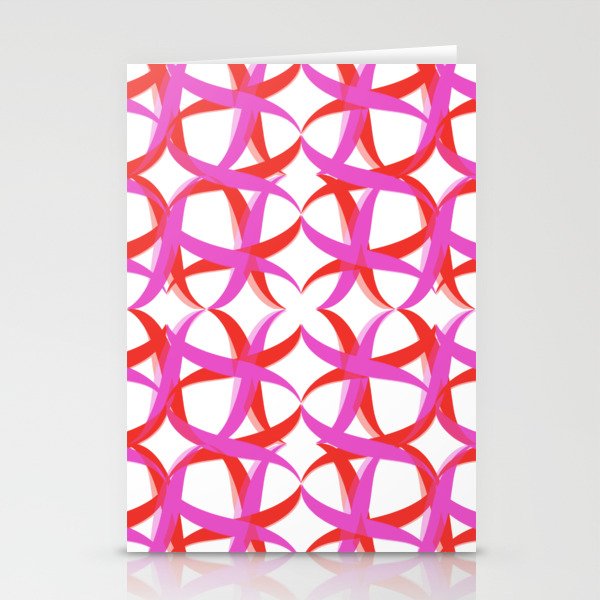 Hot pink and red abstract pattern Stationery Cards