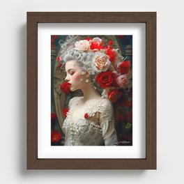 LeBlanche 129 Woman and Flowers Recessed Framed Print