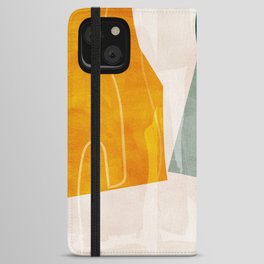 mid century shapes abstract painting 3 iPhone Wallet Case