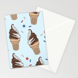 Twisty Cones (Blue) Stationery Card