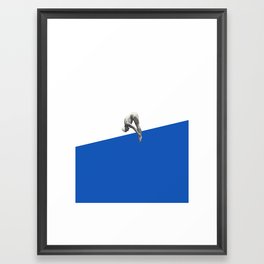 Diver (blue) Framed Art Print