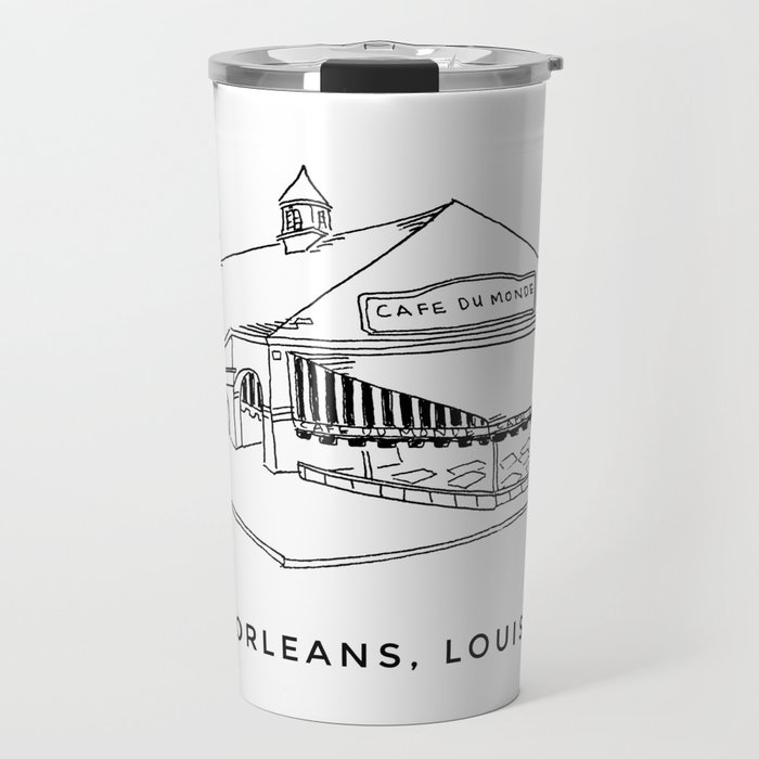 Cafe du Monde New Orleans Sketch Travel Mug