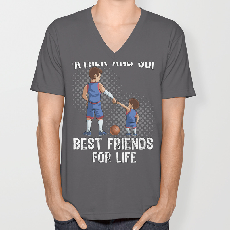 Father And Son Best Friend For Life Basketball Gift Unisex V Neck