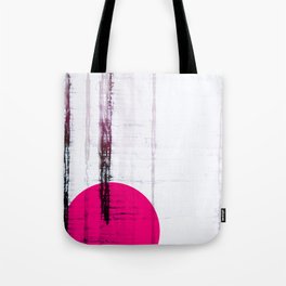 Pink Circle Straight Lines Abstract Black and White Tote Bag