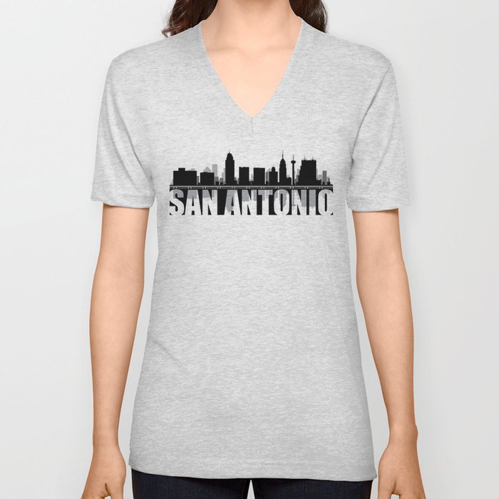 San Antonio Silhouette Skyline V Neck T Shirt