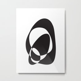 Abstract Modern Black and White Reverse Shape Print for Room Decoration Metal Print