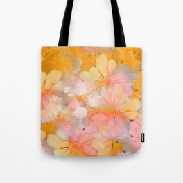 Beautiful Flowers In Shades Of Yellow, Pink, Peach and Gold Tote Bag