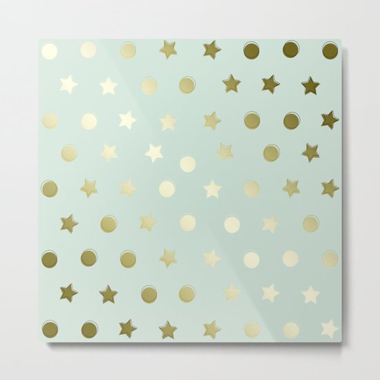 Gold Confetti Metal Print