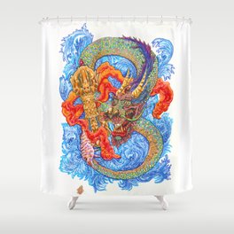 Dragon and the Vajra Shower Curtain