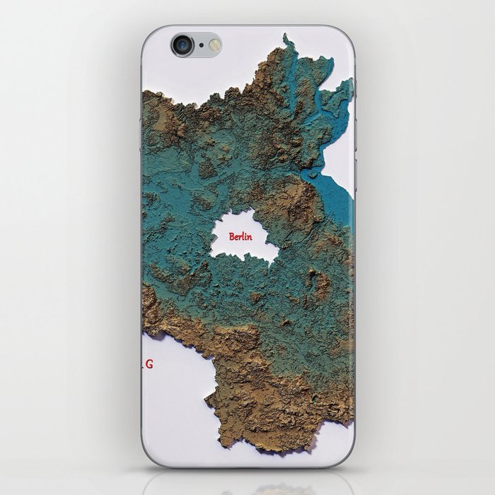 Brandenburg sorrounding Berlin map with 3d effects iPhone Skin