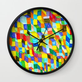 Rainbow Cubes Wall Clock